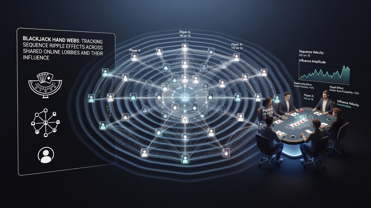 Diagramm zur Echtzeit-Anpassung von Wahrscheinlichkeiten durch Hand-Webs in Blackjack-Lobbys