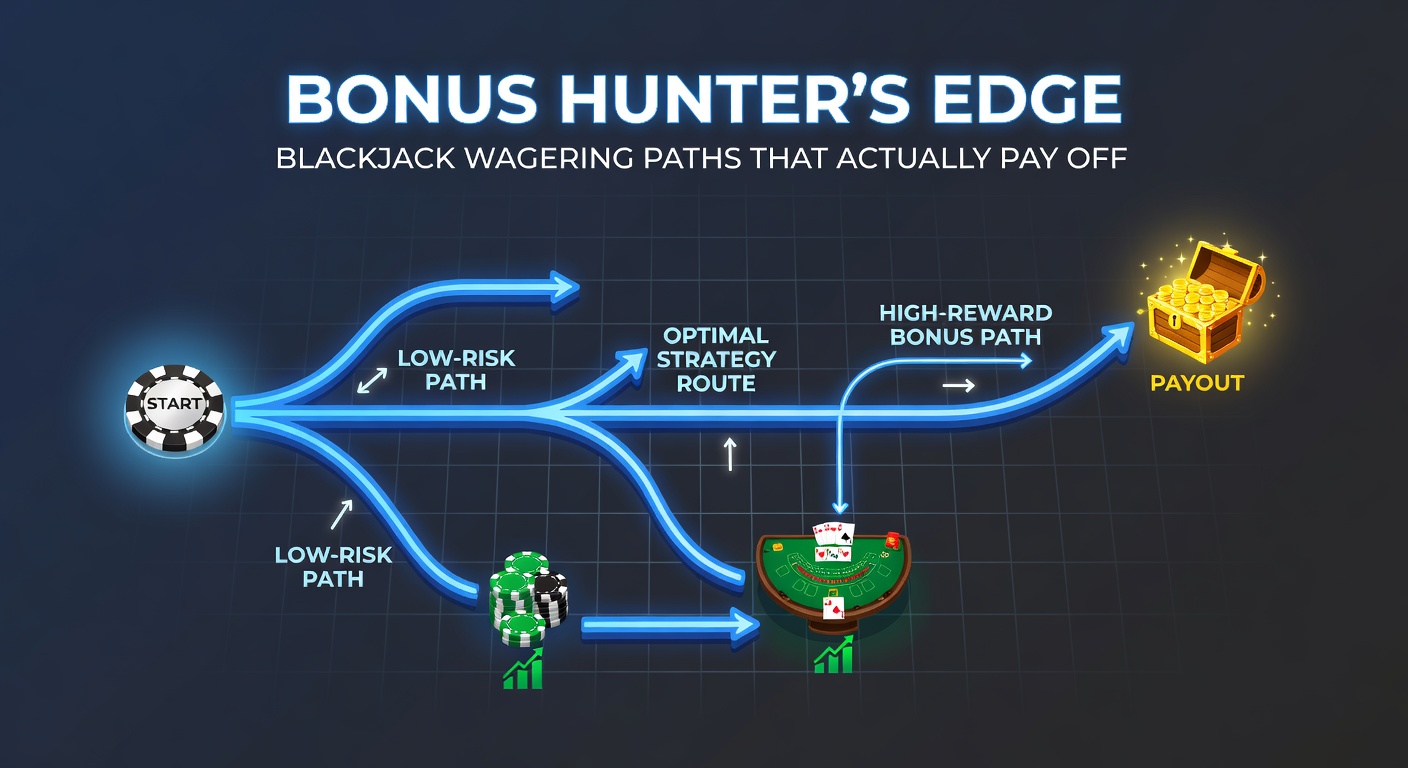 Detaillierte Infografik mit Wettenpfaden, Bonus-Rechnern und Erwartungswert-Kurven für Blackjack-Bonus Hunting
