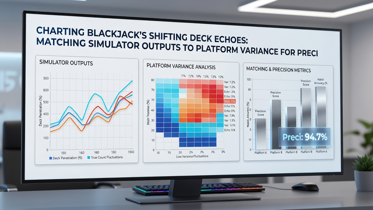 Vergleich von Simulator-Outputs und Plattformvarianz in Blackjack-Sessions