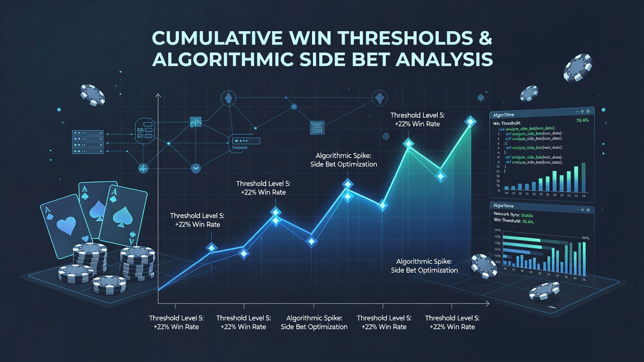 Darstellung algorithmischer Side-Bet-Analyse mit kumulativen Gewinnkurven in virtuellen Casino-Netzwerken