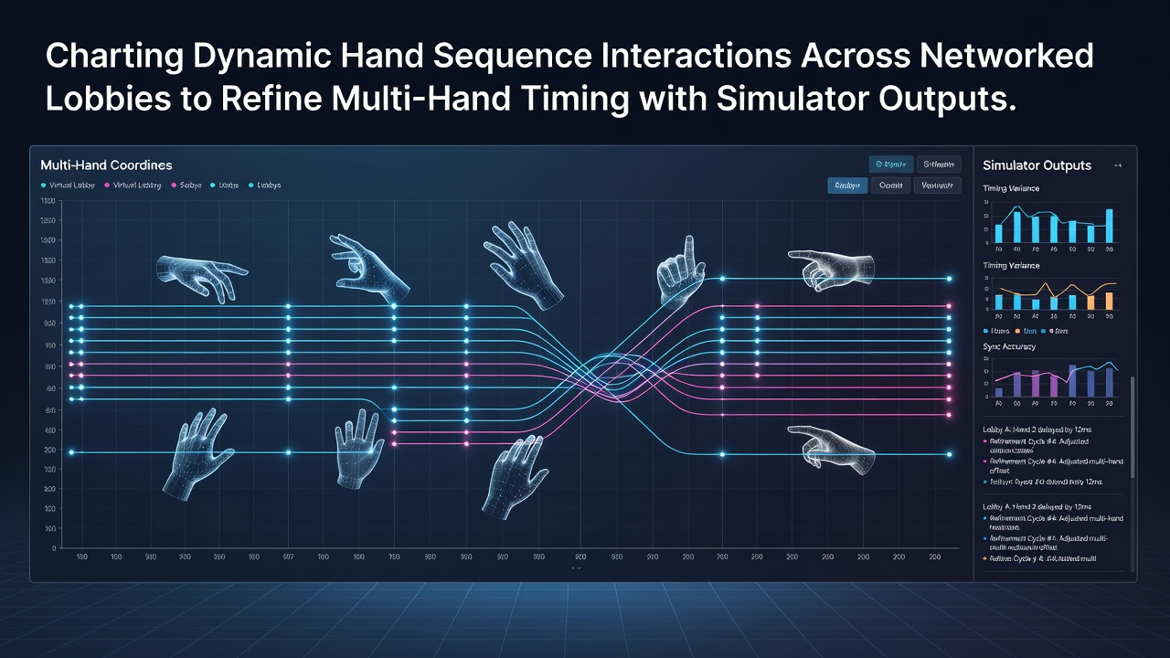 Diagramm der dynamischen Handsequenz-Interaktionen in vernetzten Blackjack-Lobbys mit Simulator-Integration