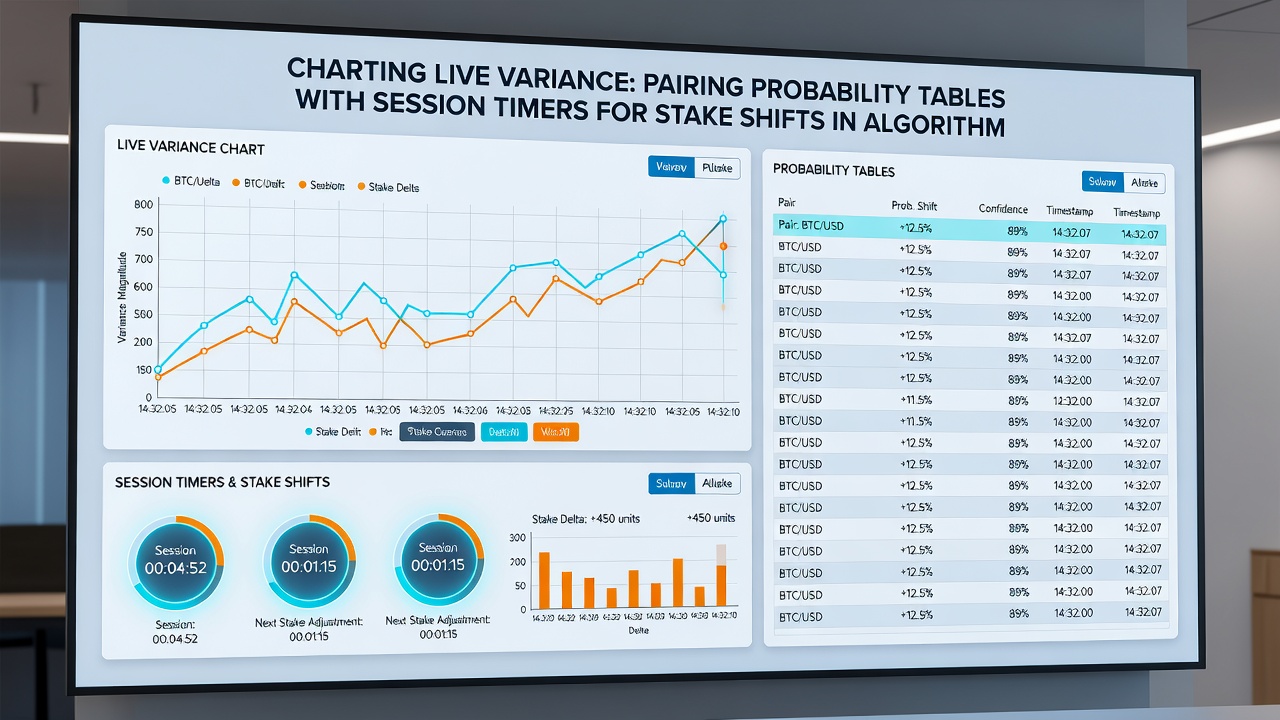 Beispiel einer Session-Timer-Schnittstelle mit integrierten Wahrscheinlichkeitstabellen für algorithmusgesteuerte virtuelle Räume