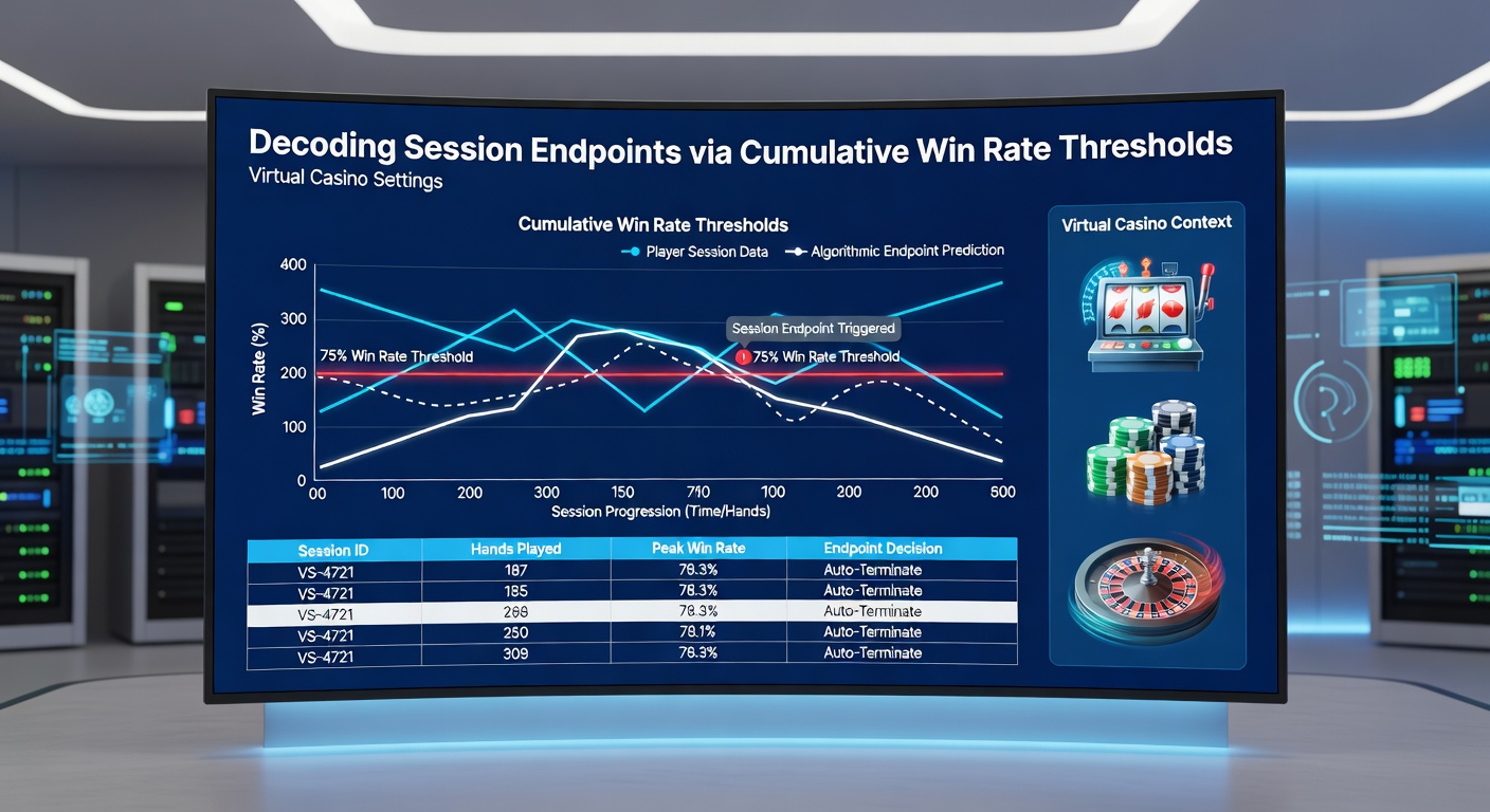Screenshots von Casino-Software mit Echtzeit-Tracking kumulativer Gewinnraten und Session-Endpunkten