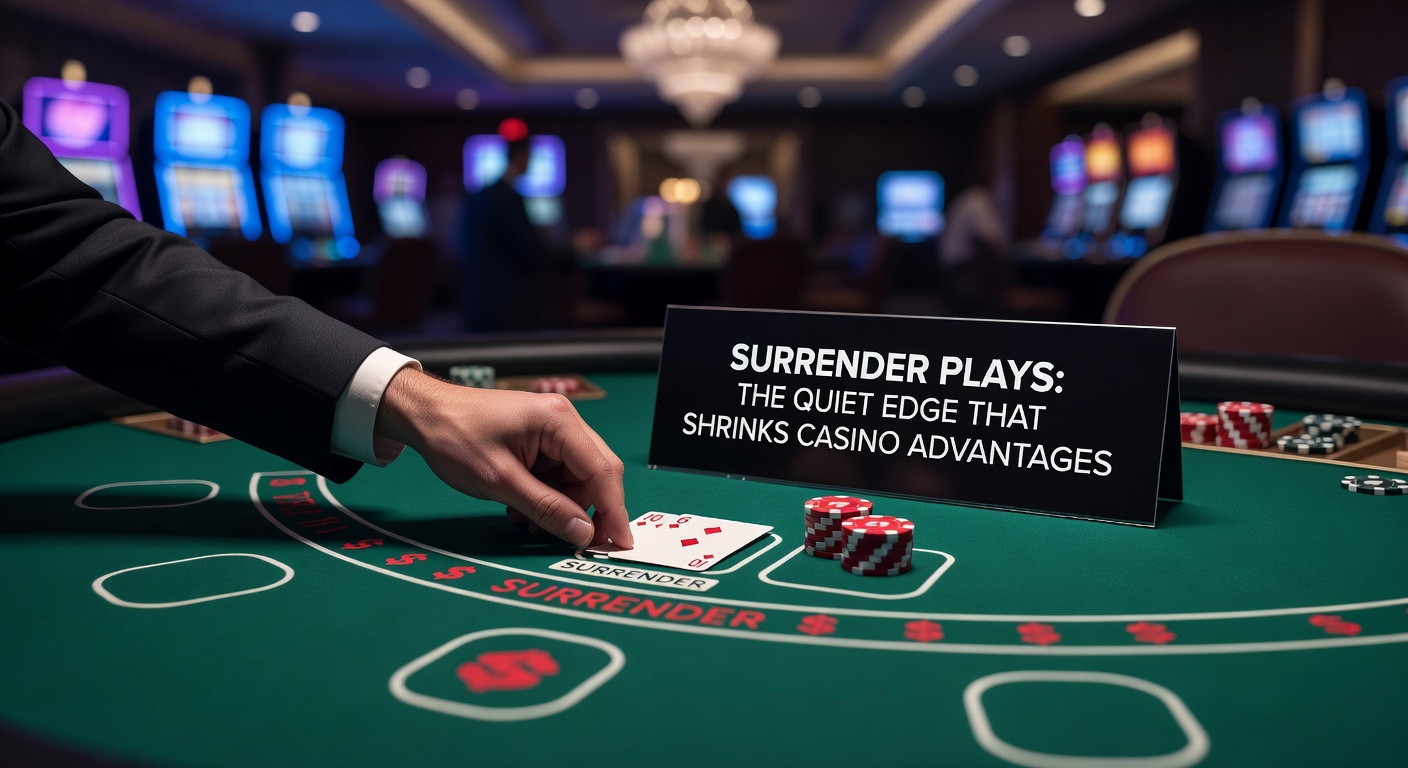 Detaillierte Strategietabelle für Surrender-Entscheidungen im Blackjack, mit farbcodierten Feldern für optimale Plays