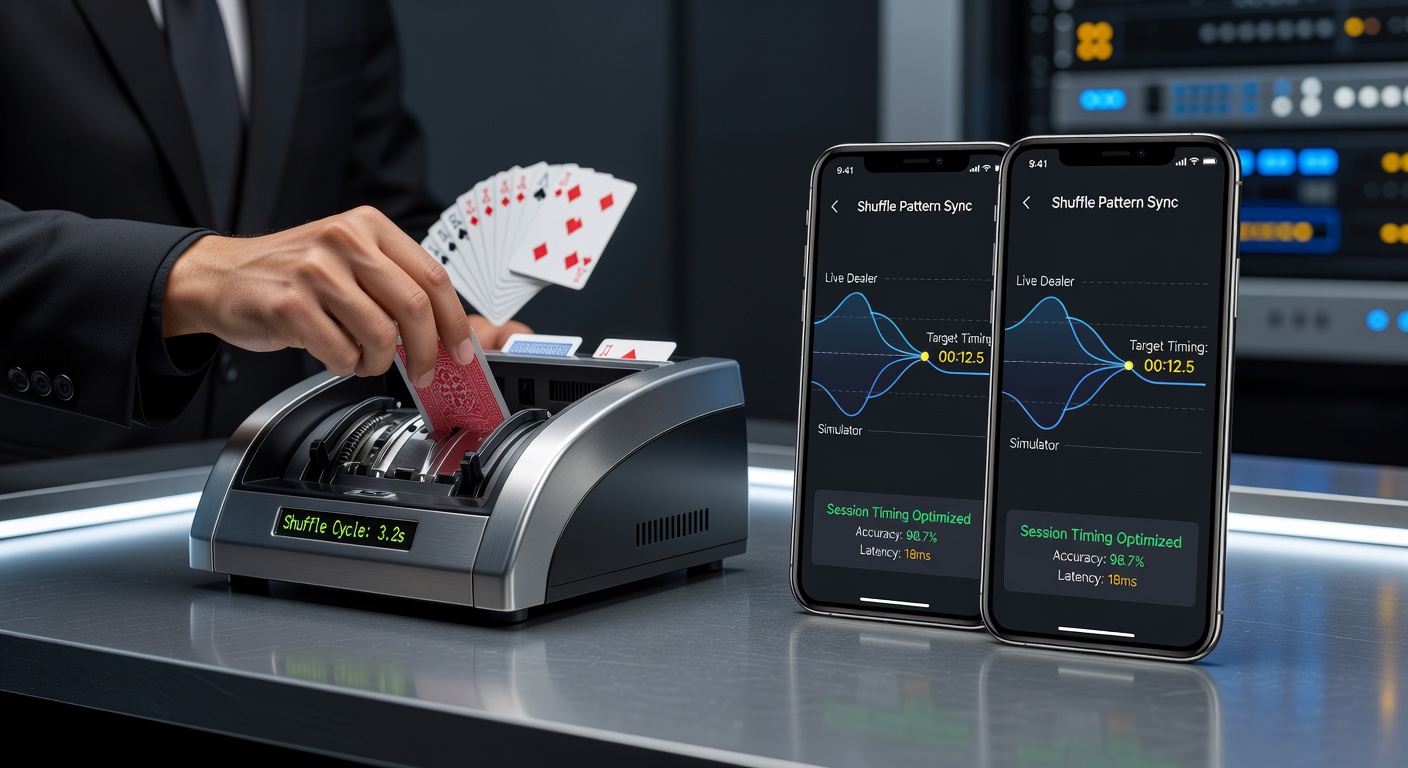 Darstellung von Shuffle-Zyklen bei Live-Dealern und deren Abstimmung mit mobilen Simulator-Apps
