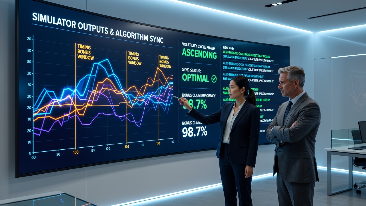 Detaillierte Ansicht der Synchronisation von Simulator-Outputs mit Volatilitätszyklen in Blackjack-Plattformen